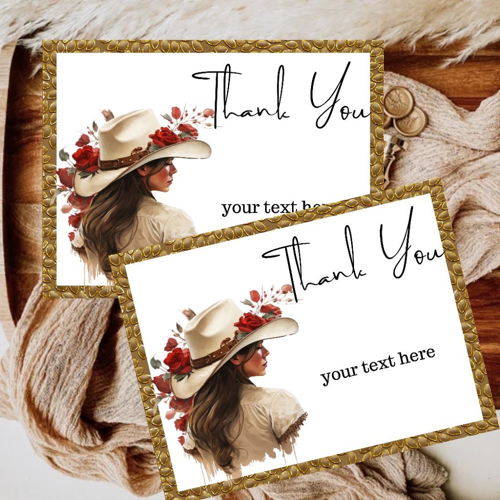 Cowgirl Hat Thank You Card
